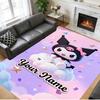 Crystal Velvet Rug Custom Name Text, Soft Non Slip Floor Mat Home DecorKuromi