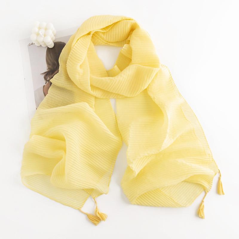 New Herringbone Pattern Single Color Versatile Imitation Cashmere Scarf for Women Simple Casual Style Tassel Warm Shawl