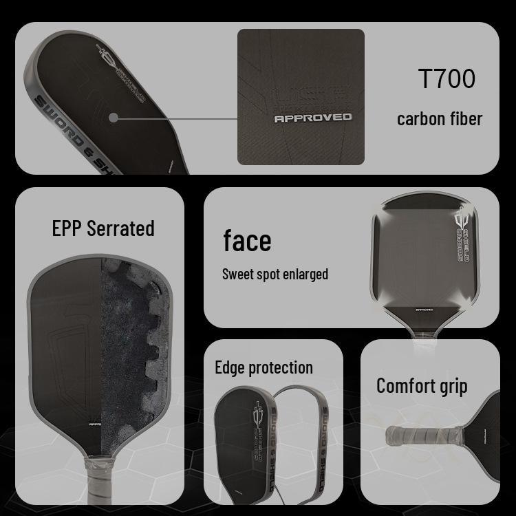 Racchetta da Pickleball J2NF in Fibra di Carbonio T700 con Nucleo in Schiuma EPP