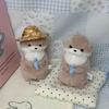 Japanese 10CM Kawaii Sea Otter Plush Toy Keychain Cute Stuffed Animals Little Otter Doll Fish Hugging Sea Otter Straw Hat TOY