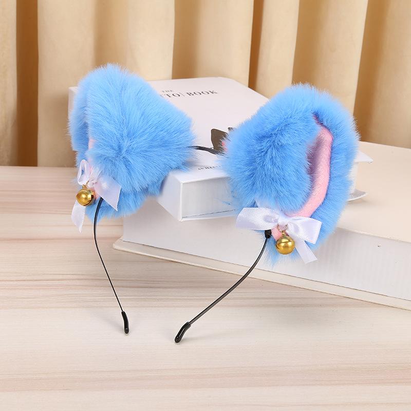 1PC Cat Ear Bow Headband Necklace Claw Gloves Cosplay Plush Bell Hairband Women Girl Masquerade Party Headwear Hair Wholesale