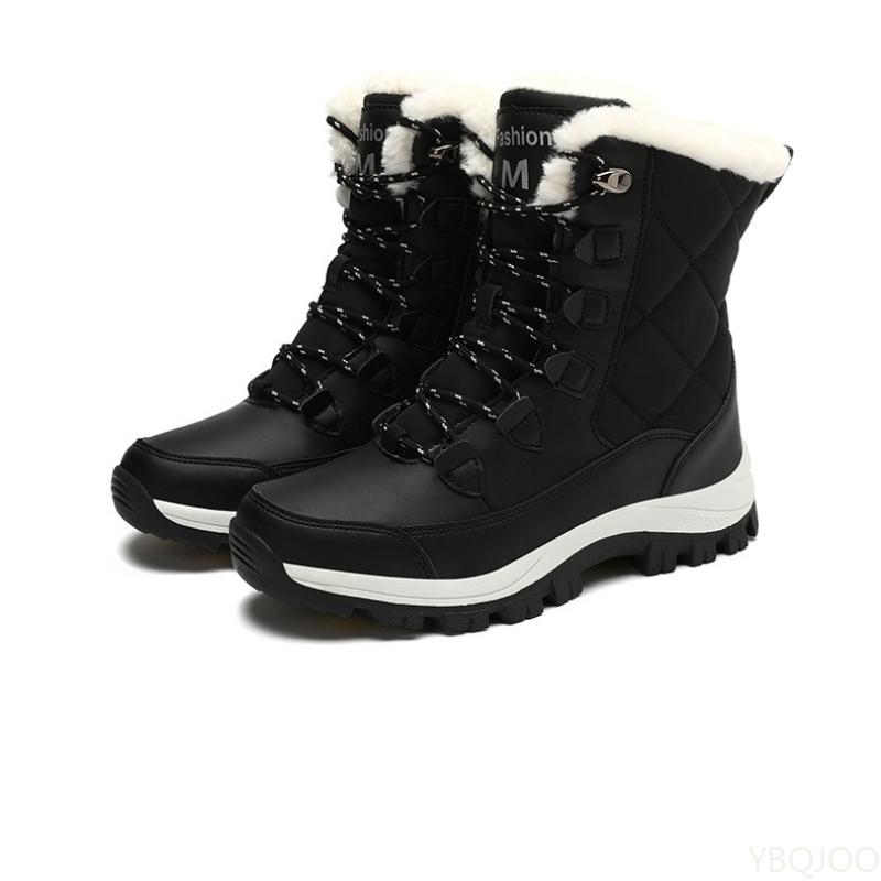 

New cotton shoes with high top simple comfortable anti slip women s shoes for outdoor warmth wear-resistant women s shoes 42 чёрный