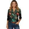 Women's T Shirt Print Button 3/4 Sleeve Daily Weekend Fashion Basic V- Neck Regular Top