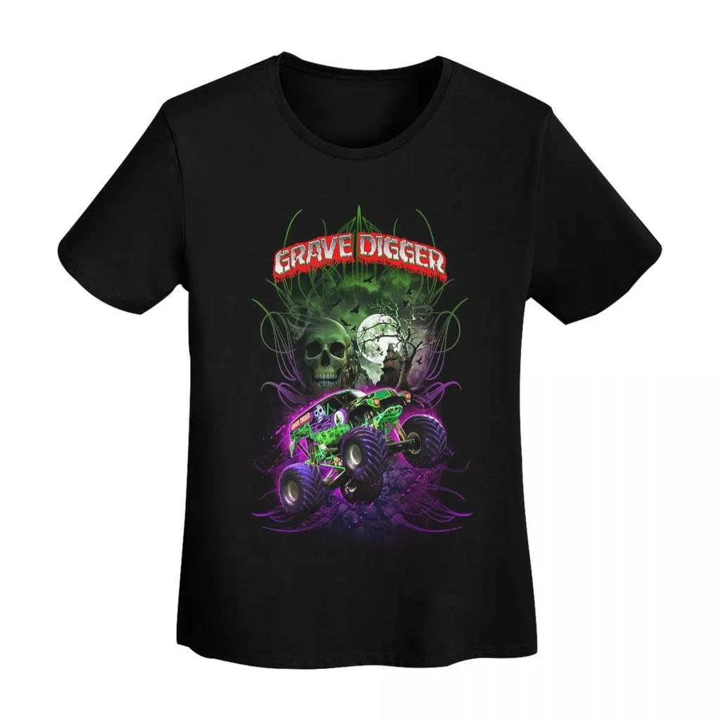 Classic Monster Jam Pattern TShirt Women Short Sleeve T Shirts Round Neck Clothes Cotton Summer Tees Streetwear