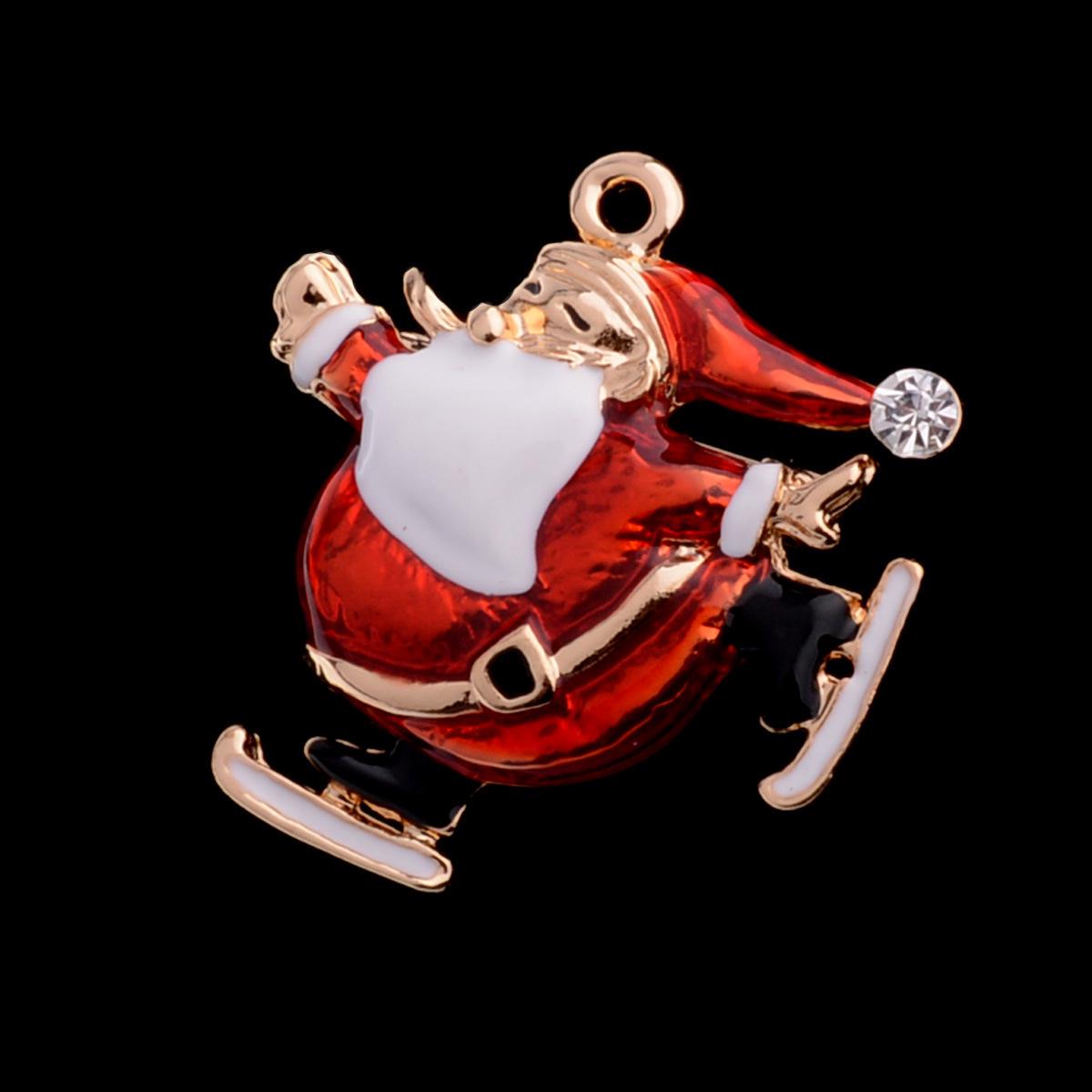 European & American Santa Claus Brooch: Hand-Painted Christmas Gift & Clothing Accessory Zhenyao Jewelry