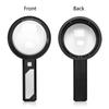 Chargable Illuminated Magnifier with 6 LED+ 2UV Handhled Microscope Magnifying Glass Gift