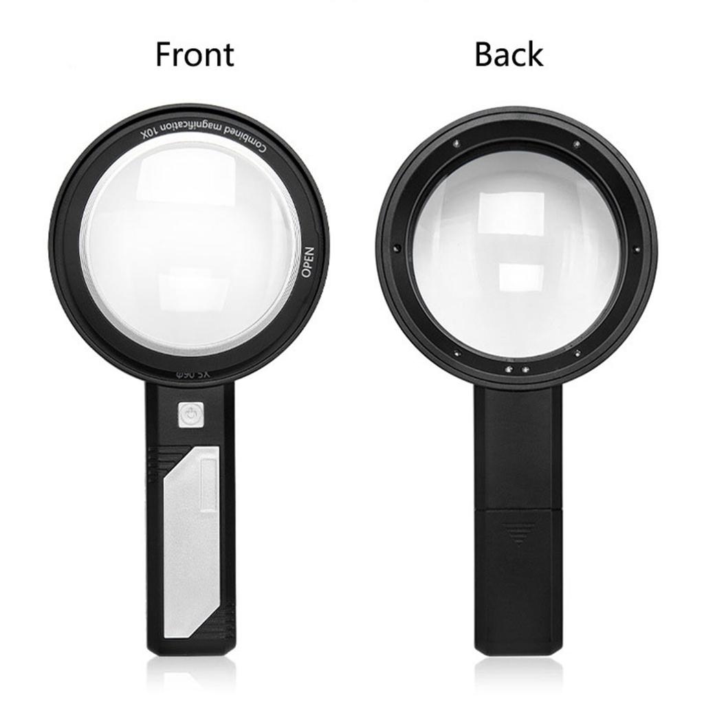 Chargable Illuminated Magnifier with 6 LED+ 2UV Handhled Microscope Magnifying Glass Gift