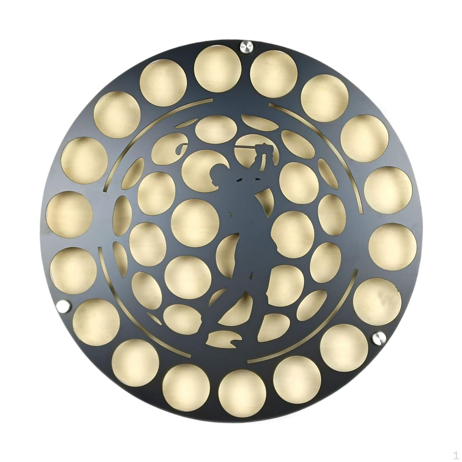 

Circular Display Case for Golf Balls, Round Wall Decoration, Creative, Metal Silhouette, Easy Style A