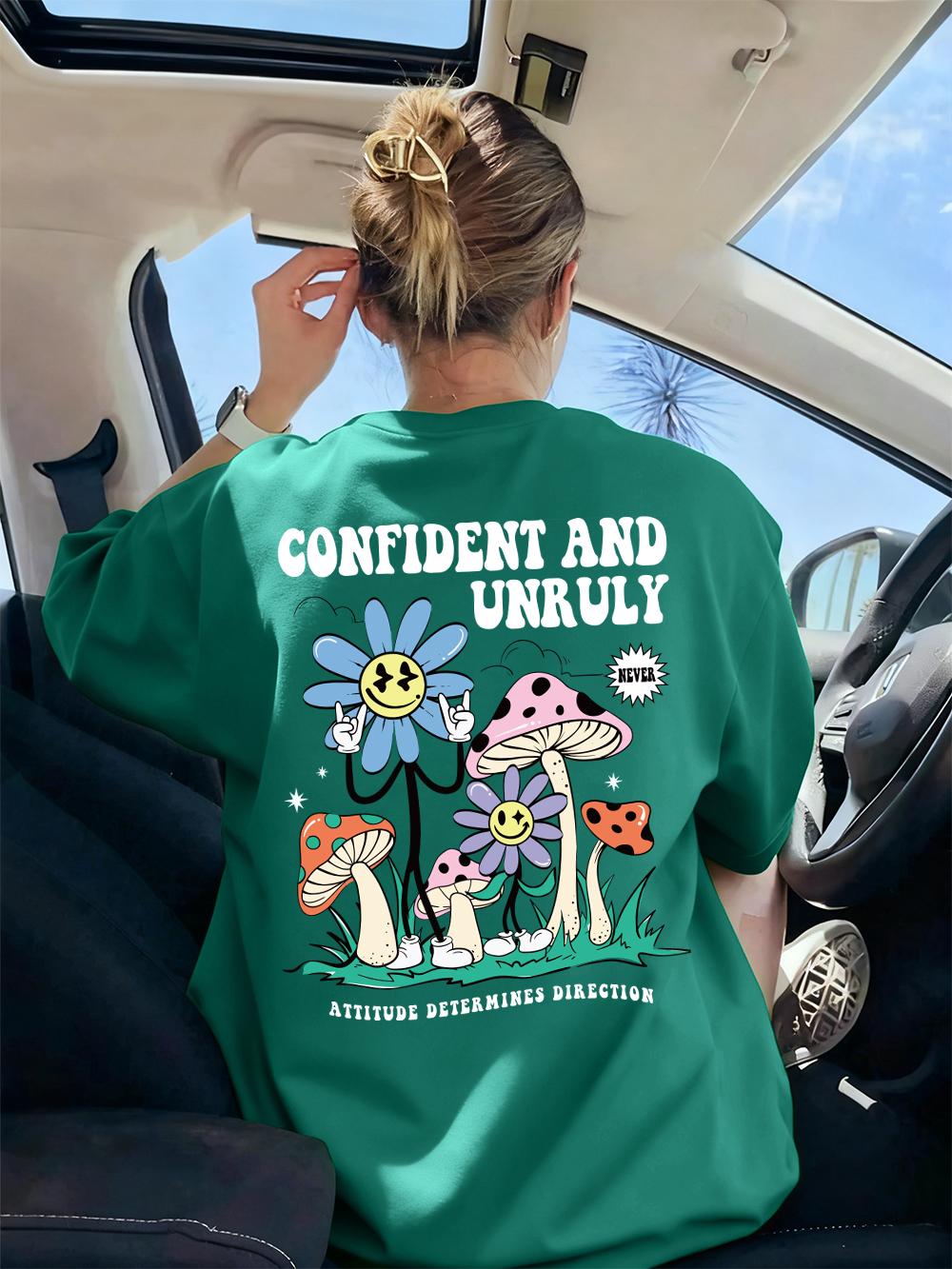 

Confident And Unruly Printed TShirt Womens Casual Soft T Shirts Loose ONeck Short Sleeve Tops Summer AllMatch Woman Clothes 4XL