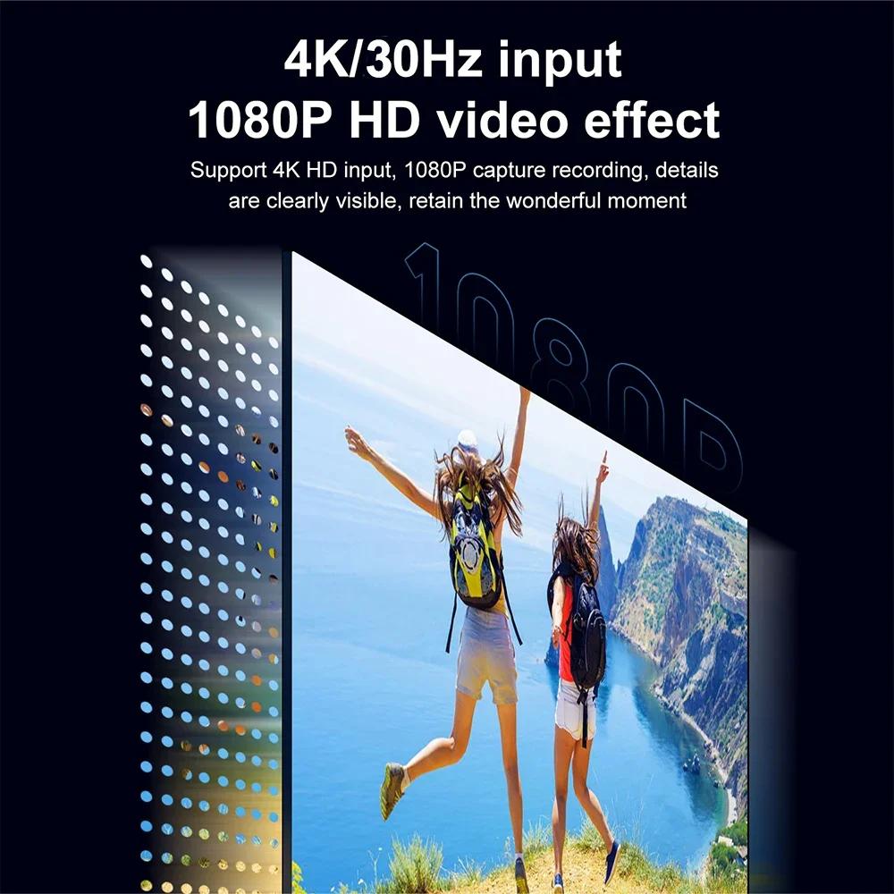 USB 3.0 Video Capture Card 2 In 1 4K Hdmi-compatible To USB 2.0 Type C Game Grabber Record For Switch Xbox PS5/4 Live Broadcast