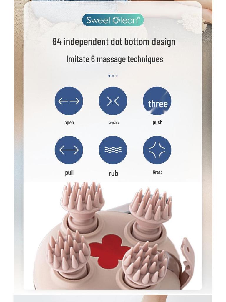 SIVIKOLIN Electric Waterproof Silicone Head Massager for Therapy and Meridian Relief