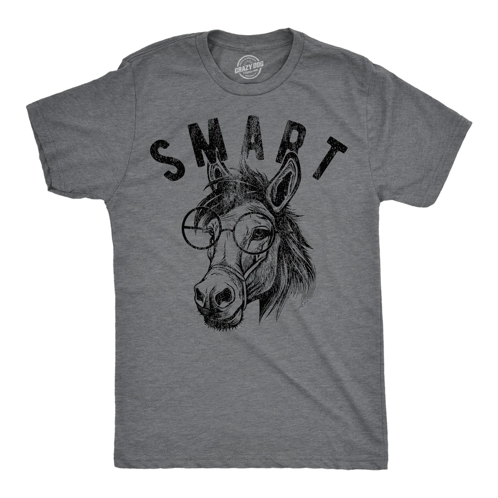 Mens Funny T Shirts Smart as Sarcastic Donkey Graphic Tee for Men S
