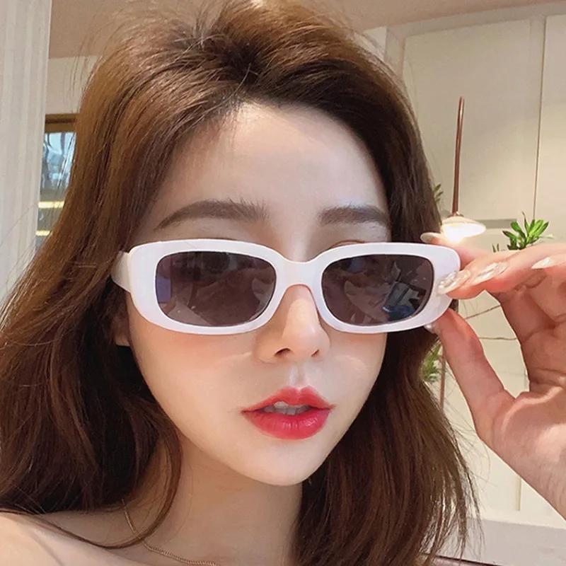 2pcs Fashion Sunglasses Classic Retro Square Women Brand Vintage Travel Small Rectangle Sun Glasses Female Eyewear Anti-Glare