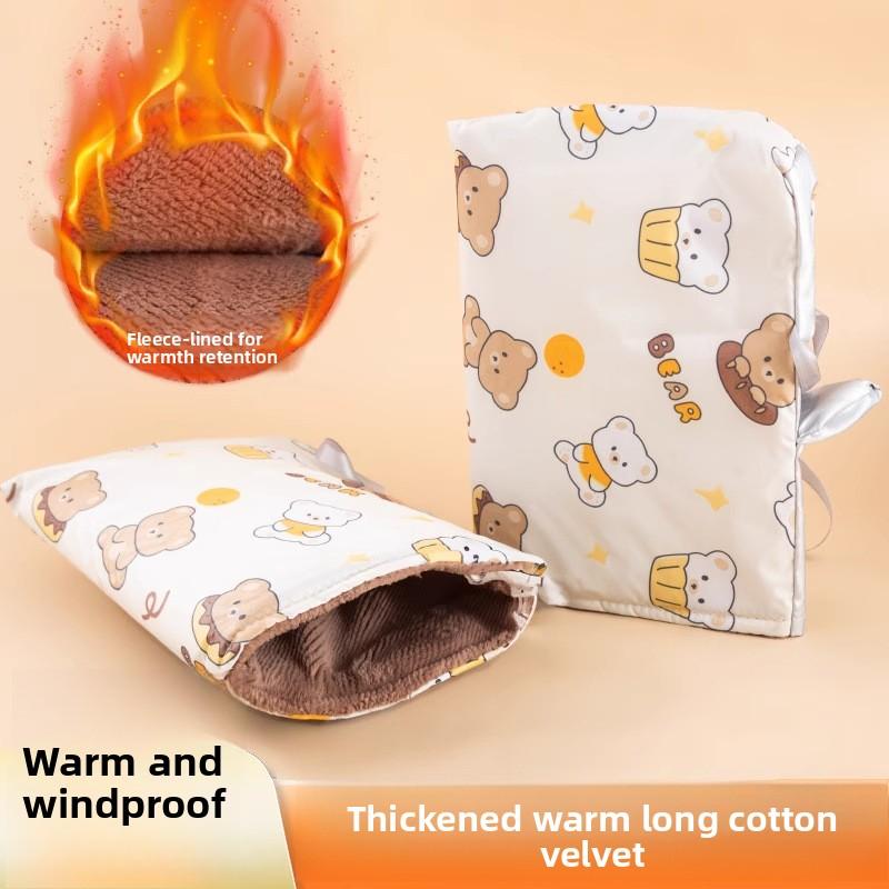 Warm and Protective Handlebar Cover for Electric Motorcycles, Waterproof Handlebar Gloves for Electric Bikes, Windproof Thickened