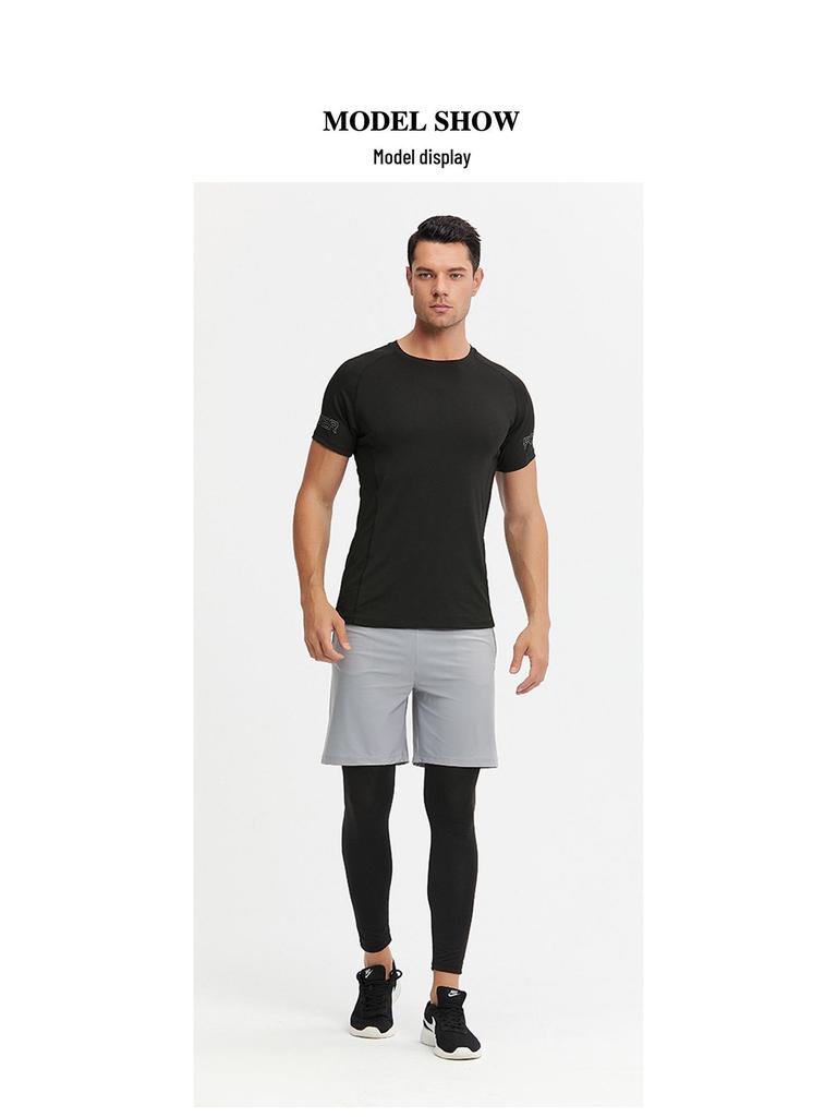 Men's Quick-Dry Reflective Running & Fitness Suit - 4-Piece Set