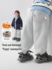 European Boys' Fleece-Lined Sports Pants - Thick Winter Sweatpants for Toddlers & Children, 2025 Autumn/Winter Collection
