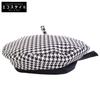 [Excellent Condition/Domestically Authorized] 35DAP910I121 Wool Houndstooth Beret with Ribbon Design Hat 59 Black WhiteUsed