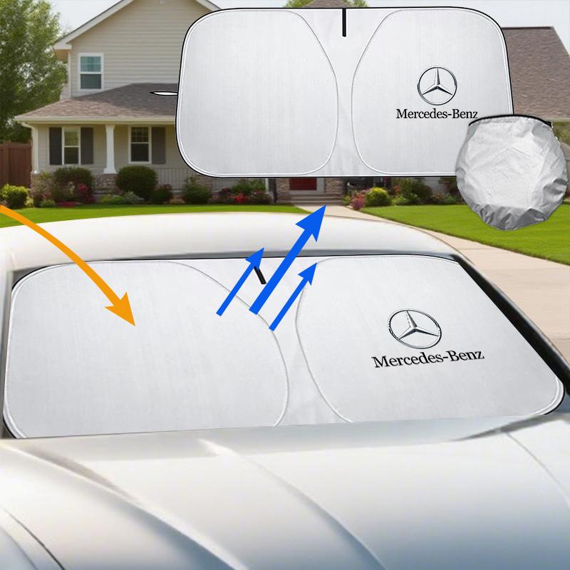 LRQ2   Car Windshield Sun Shade Cover Foldable Front Window Sun Visor Block UV Car Parasol Sunshade Protector Cover For Mercedes Benz