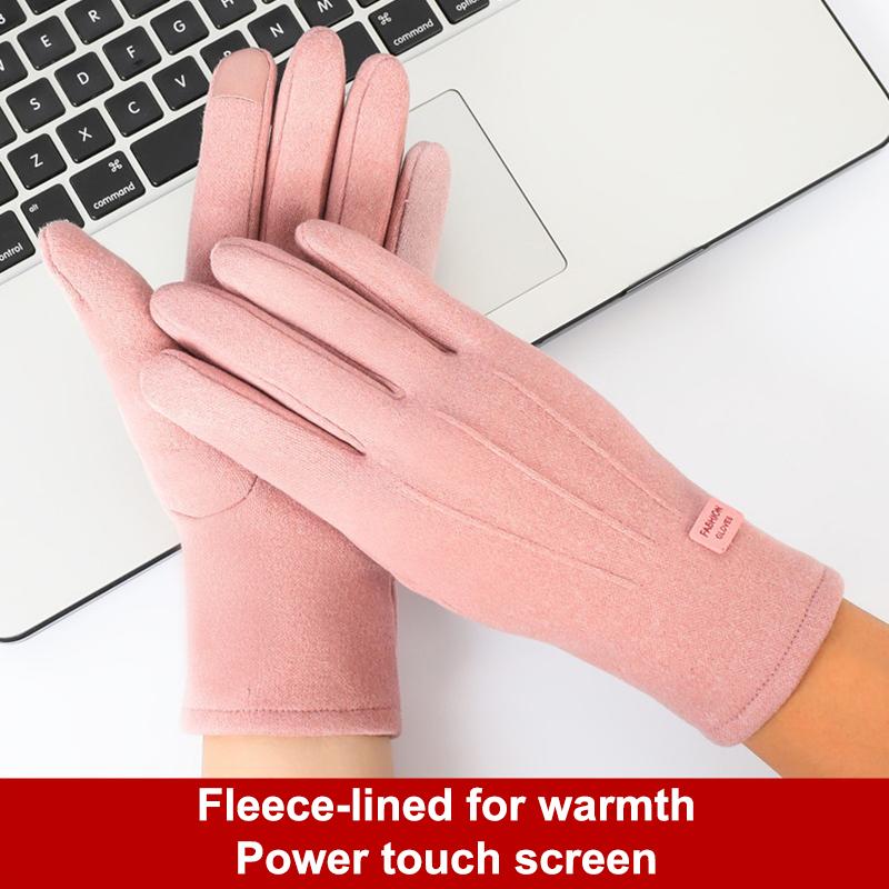 Women Men Winter Thick Plush Gloves Fashion Warm Suede Outdoor Guantes Lady Touchscreen Driving Gloves Sports Cycling Mittens