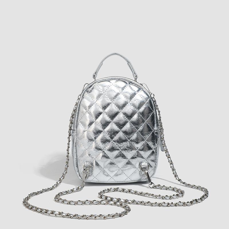 Premium Sense Niche Rhombus Soft Leather Backpack Bag Women 2025 New Fashion Versatile Small Backpack Shoulder Travel Bag