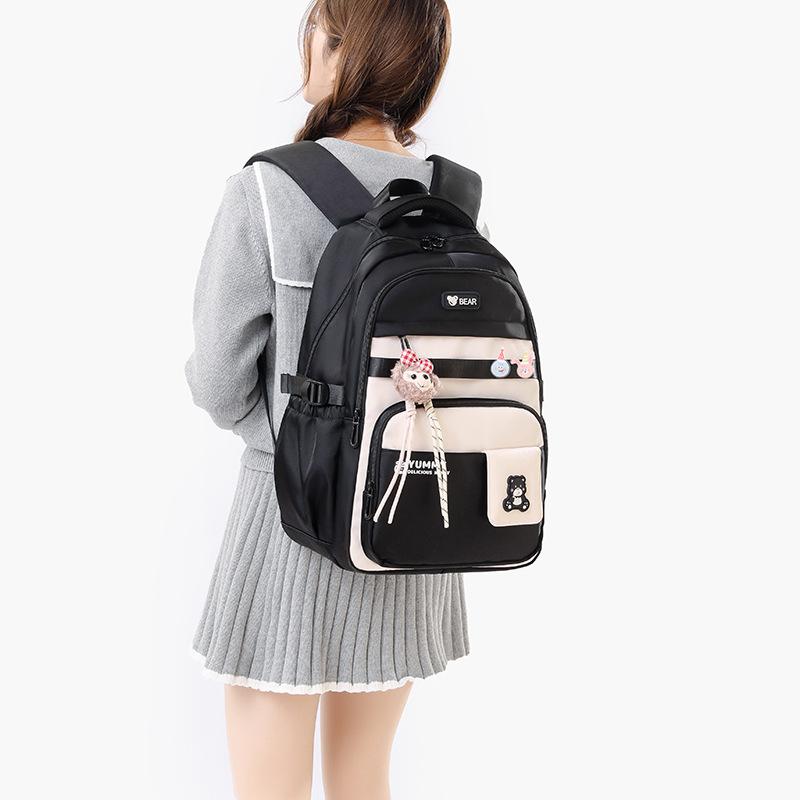 New Junior High School Girl’s Backpacks Simple High Value Large Capacity Book Bag Versatile College Style Lightweight School Bags for Teenager Student