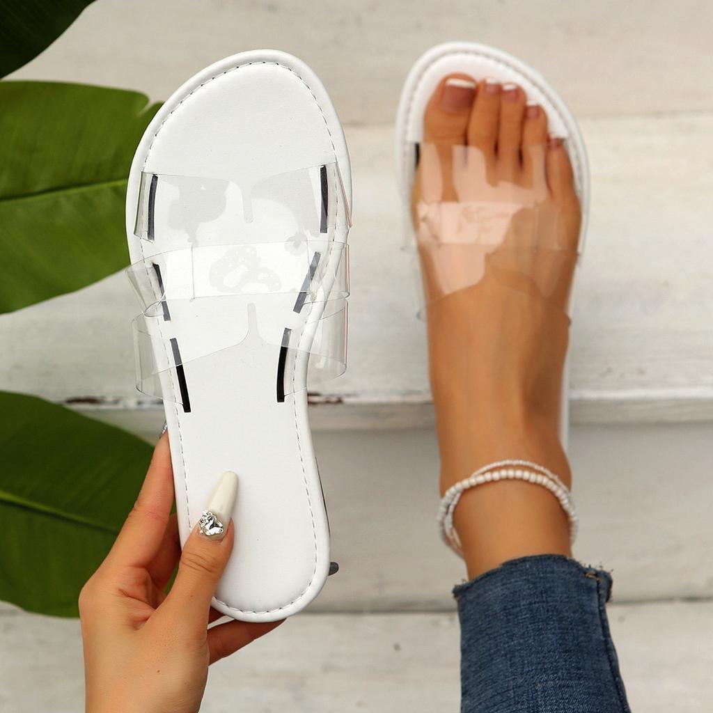 Foreign Trade Fashion Versatile Transparent Women's Slippers