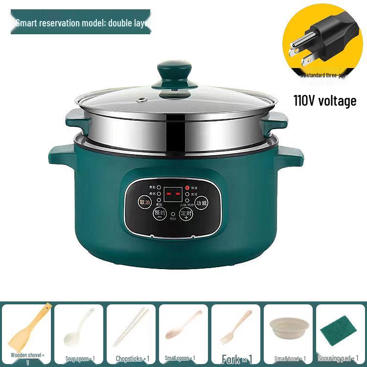 "110V Multifunction Electric Cooker & Non-stick Frying Pan for Dorms, with Smart Reservation"