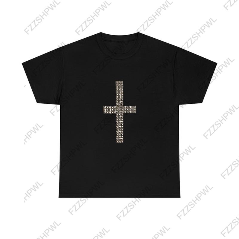 

Unisex Streetwear Harajuku Rivet design Gothic Y2K Cotton Tshirt Fashion Oversized Hip Hop Tee Punk ONeck Short Sleeve Tshirt 4XL