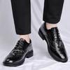 2025 Men's Spring Brogue Leather Shoes - Casual & Wedding Style