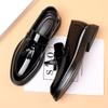 Men's Dress Shoes Business Leather Shoes Slip on Comfortable Casual Shoes Soft Sole Black Wedding Shoe Plus Size Office Loafers