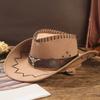 Popular Western Cowboy Hat Men's and Women's Spring and Summer Tourism Mountaineering Sun Hat Grassland Tibetan Big Eaves Jazz Hat