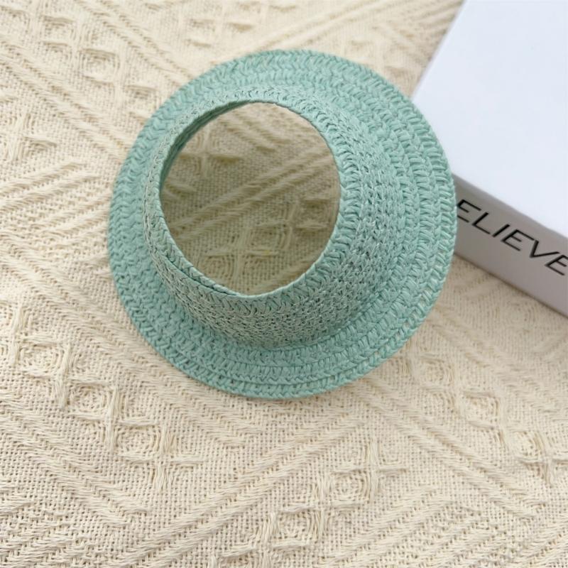 Elegant Woven Doll Accessory 17Cm Open Top Summer Hat Portable For Fashionable Outfit Pairing