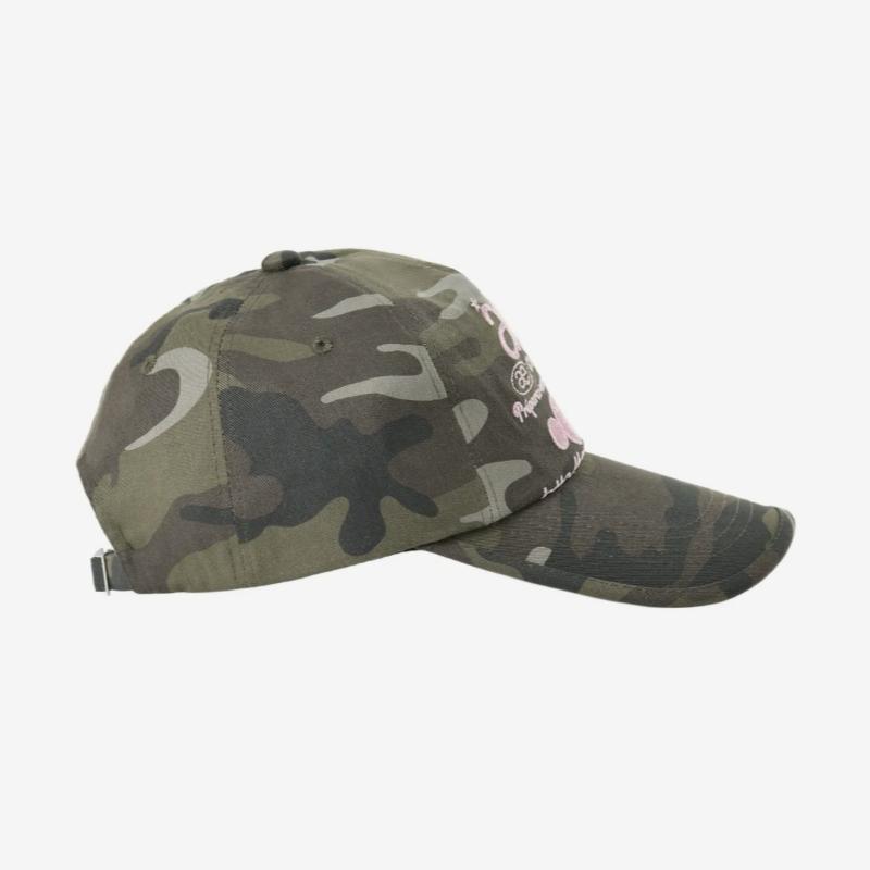 Aeae WEB LOGO CAMO 5 PANEL CAP | Korean Streetwear Unisex Cotton Camo Baseball Cap Black, Green