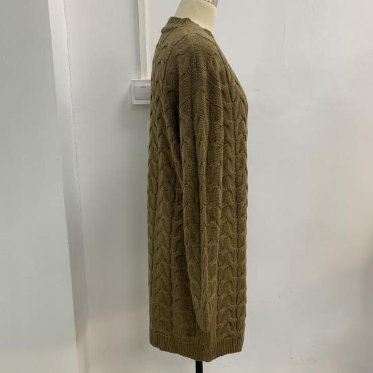 Women Stylish Autumn Winter Mid Length Relaxed Fit Cardigan Sweater Jacket Buttons Closure Streetwear Clothes