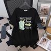 Women's Plus Size Loose Mid-Length Short-Sleeve Round Neck T-Shirt, Fits 200/300/350 Jin 1038
