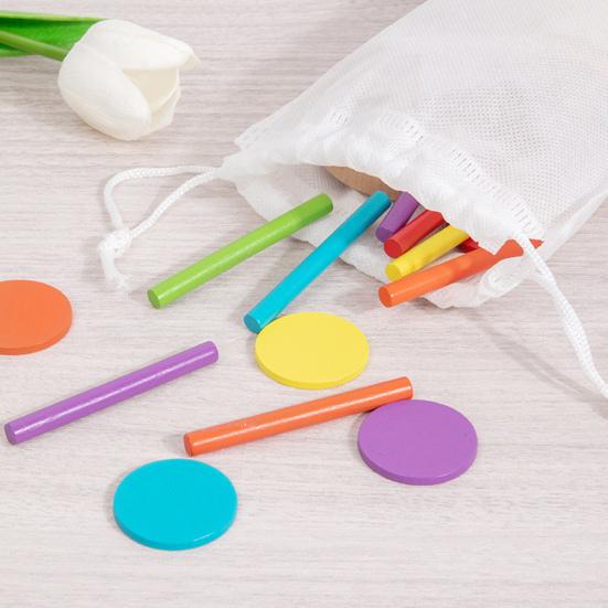 1 Set Wooden Color Sorting Toy Fine Motor Skills Color Matching Cup Box Toddler