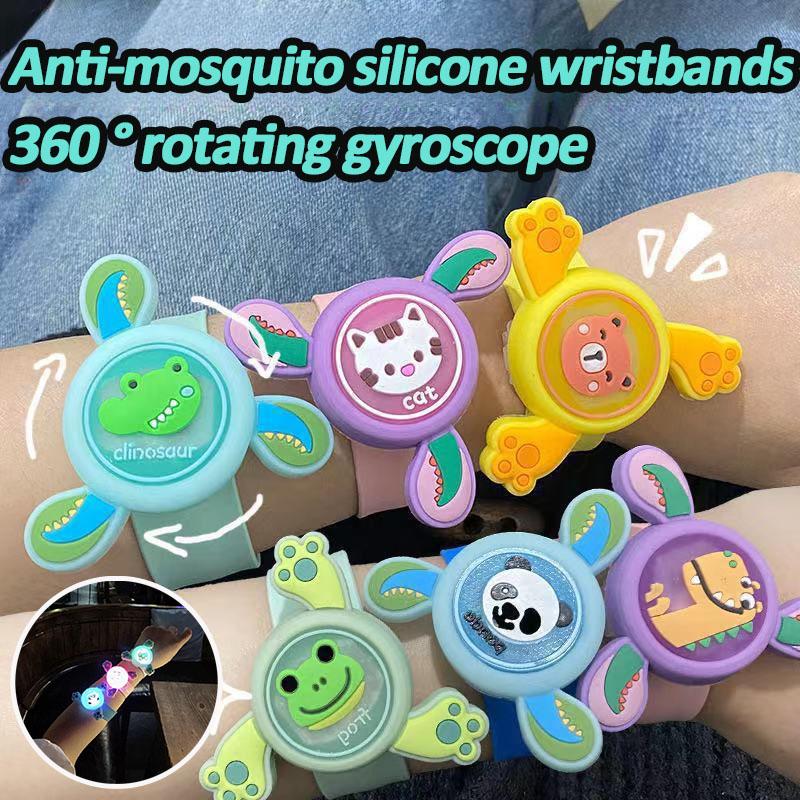 Flash rotating gyroscope children's wristband mosquito repellent watch cartoon illuminated flash mosquito repellent wristband