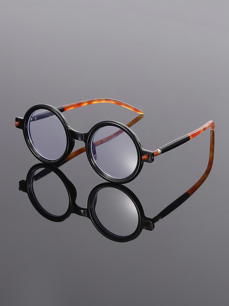 Retro round small frame flat glasses women's fashion popular anti-blue light new personalized frame glasses