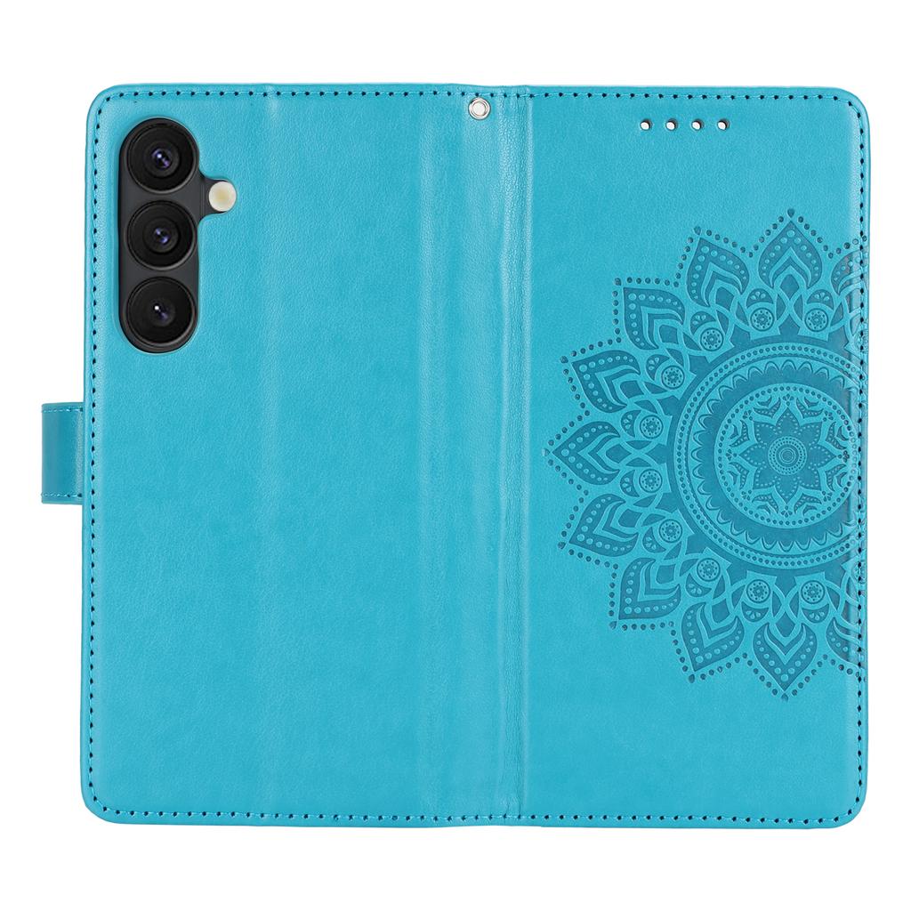 Etui na Samsunga Galaxy S24, teksturowane skórzane etui portfelowe na telefon ze smyczą