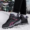 Men's and women's large size winter warm fur one snow boots padded lining ankle boots non-slip hiking sports cotton boots