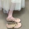 Height-increasing splicing Mary Jane shoes 2025 new round head with light mouth commuting Velcro fashion single shoes women