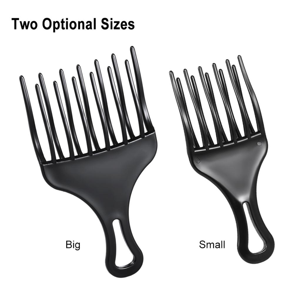 1Pc Hair Comb Insert Afro Hair Pick Comb Hair Fork Comb Plastic High & Low Gr Comb Hairdressing Styling Tool Black for Man & Woman