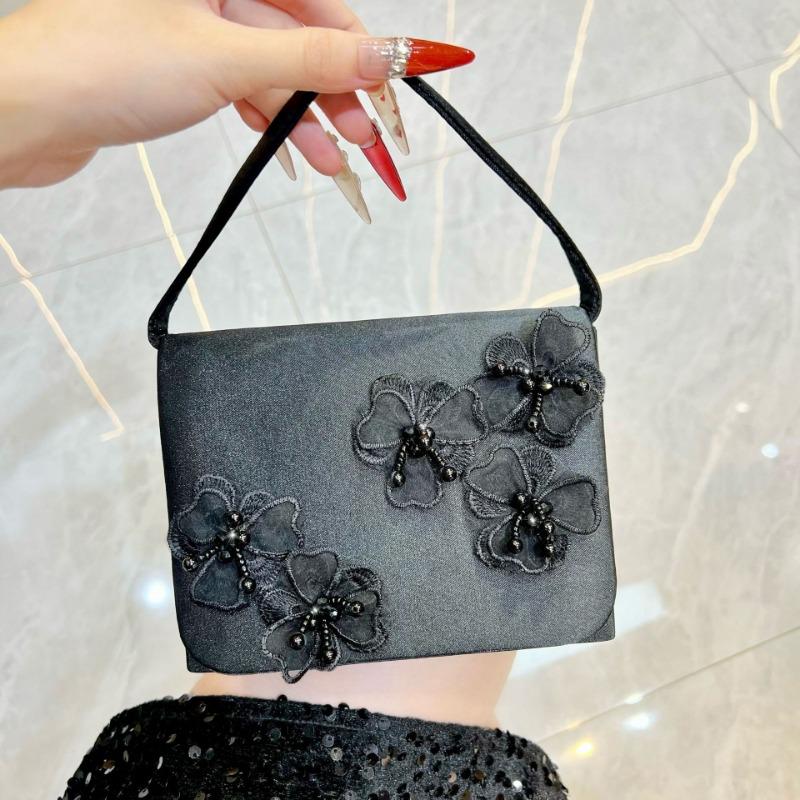 Fashion Evening Party Small Xiaoshangfeng Style Handbag, Lady's Banquet Bag with Floral Accessories, Crossbody Bag