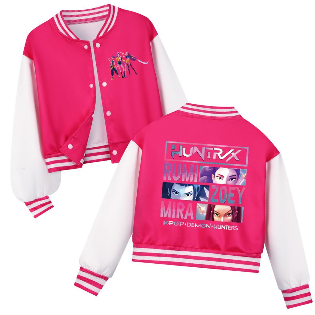 Bambine Ragazze Anime Cartone Animato Cantante POP Super Star Rumi Zoey Mira Stampato Casual Maniche Lunghe Giacca da Baseball Cappotto