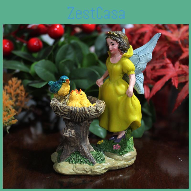 Resin Fairy Flower Ornament With Bird And Floral Details For Events Gifts