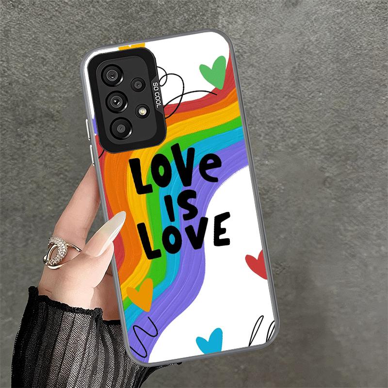 LGBT Rainbow Love Is Love Shockproof Phone Case for Samsung A17 A16 A15 A14 A37 A57 A36 A56 A26 A35 A55 A25 A34 A54 A24 A13 A23