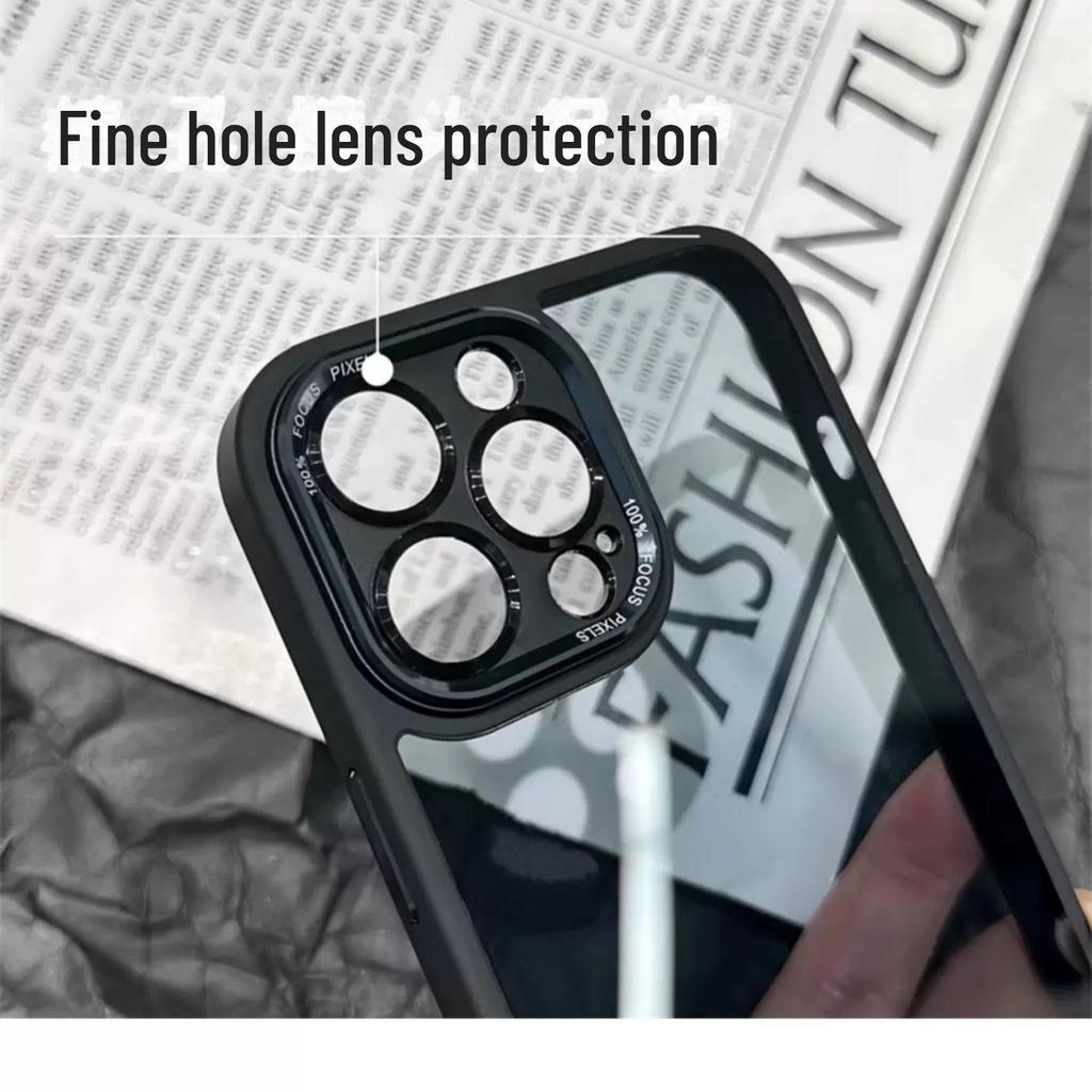 iPhone 16 Magnetic Transparent Case with Apple 15 Pro Metal Lens Film Protection