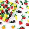 5pcs/lot Colored Lampwork Pendant Cherry Strawberry Banana Fruit Shape Glass Charms For DIY Fashion Earring Necklace Accessories