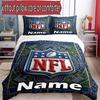 3pcs Duvet Cover Set (1*Duvet Cover + 2*Pillowcase, Without Core), Custom Name NFL Pattern Bedding Set, Home Bedroom Decor Gift