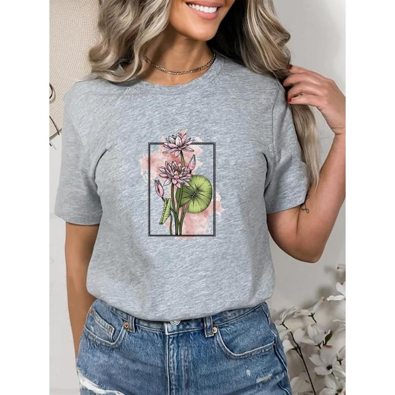 3d pattern printing short-sleeved summer graphic T-shirt ladies fashion women's clothing tops